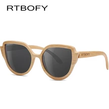 RTBOFY деревянные Солнцезащитные очки женские поляризованные линзы очки бамбуковая оправа очки дизайнер UV400 защита очки