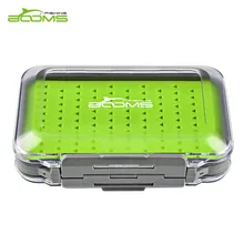 Booms Fishing Fly Fishing Box Waterproof Double Side and Silicone Insert Tackle Boxes Transparent Plastic Fly Box Lure Hook Case