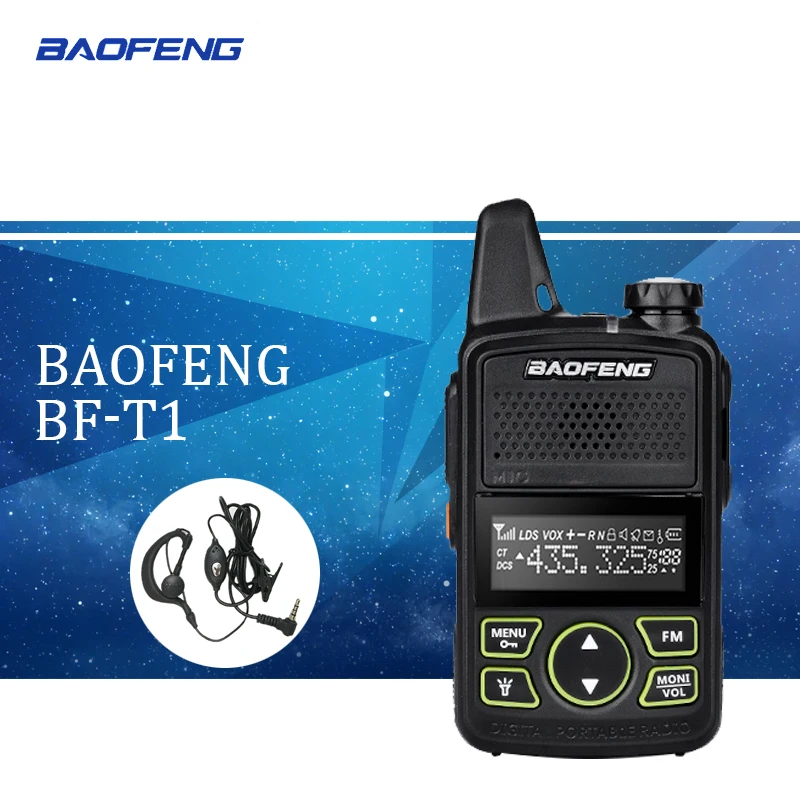 

1pcWalkie Talkie BF-T1 MINI Radio UHF 400-470MHz FM Transceiver With PTT Earpiece Hotel Civilian Radio Comunicacion Transceiver
