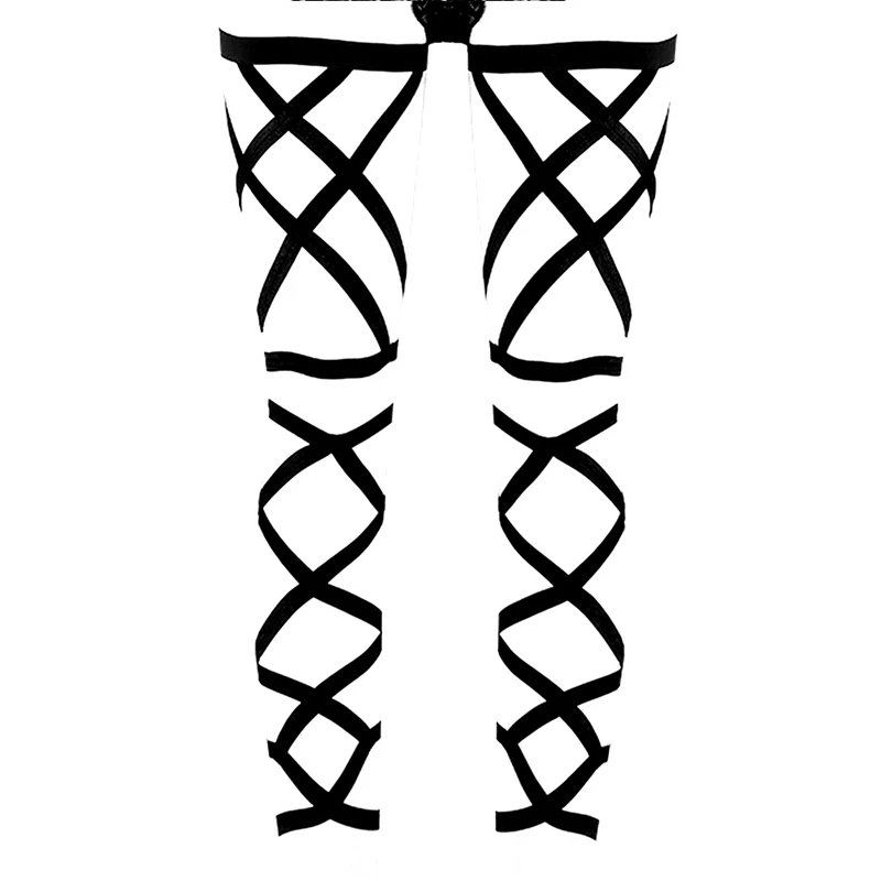 Black High Waist Garter Belts Bondage Thigh Stocking Suspender Belt Elastic Adjust Strappy Body Harness Lingerie for Women Black High Waist Garter Belts Bondage Thigh Stocking Suspender Belt Elastic Adjust Strappy Body Harness Lingerie for Women