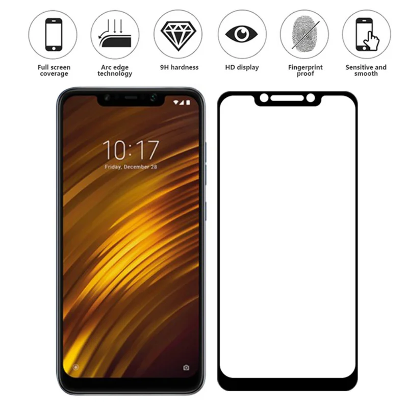 5D закаленное стекло для xiaomi pocophone f1 Защитная пленка экрана xiomi | Мобильные