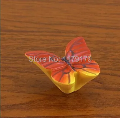 10 قطع الكثير الشحن مجانا الأطفال الراتنج غرفة درج خزانة خزانة سحب مقبض أثاث مقبض tc-فراشة