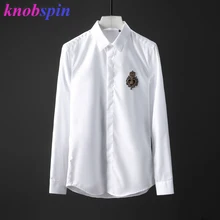 Плюс размер 4XL 48 Мужская рубашка однотонная с длинным рукавом Тонкая Повседневная деловая Мужская рубашка чистая хлопчатобумажная сорочка homme