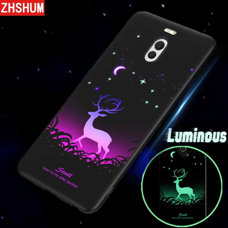 ZHSHUM светящийся 3D чехол для Meizu M6 Note Мягкий силиконовый телефона лампа ТПУ с узором