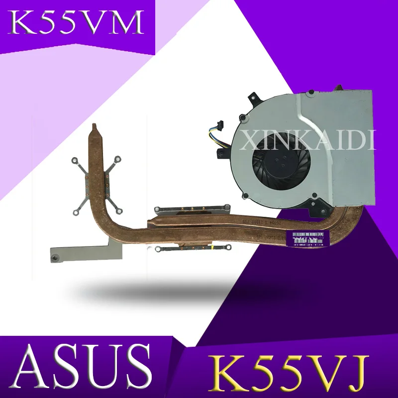 Оригинальный радиатор XinKaidi для ноутбука ASUS K55VJ K55VM охлаждения процессора с