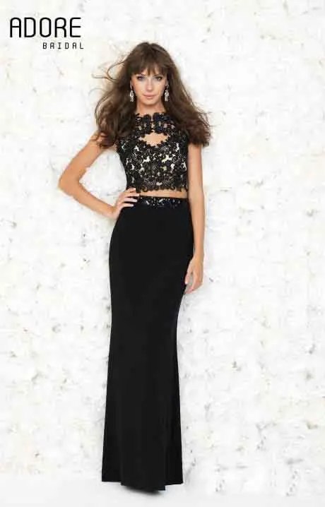 New arrival black sexy long lace appliques mermaid evening dresses with crystals charming backless two pieces formal prom gowns | Свадьбы и