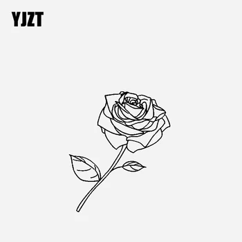 

YJZT 12.9CM*15.3CM Design And Decoration Of Roses Car Sticker Vinyl Decal Black/Silver C23-0894