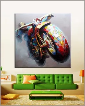 motorcycle oil painting