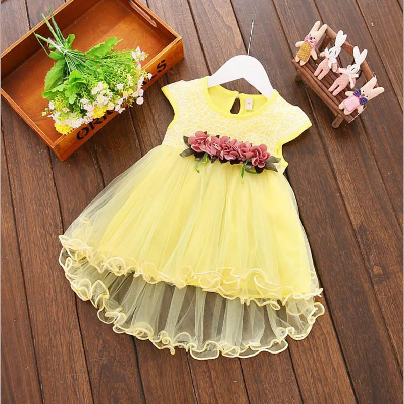 Buy Newborn Infant Baby Girls Dress Floral Flutter Lace Sleeve Dresses  Ruffle Romper Skirts Summer Clothes Online at desertcartINDIA