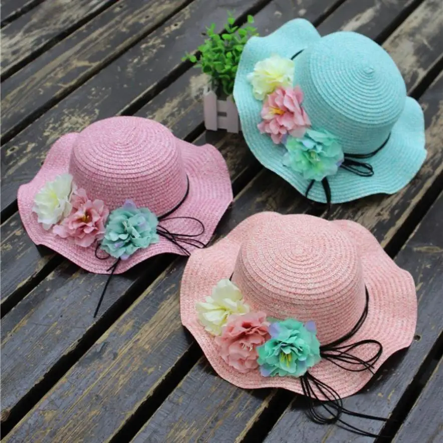 

MUQGEW 2018 Toddler Infant Sun Cap Summer Outdoor Baby Girl Hats Sun Beach Bucket Hat Lovely Fashion Straw Hat Beach Cap
