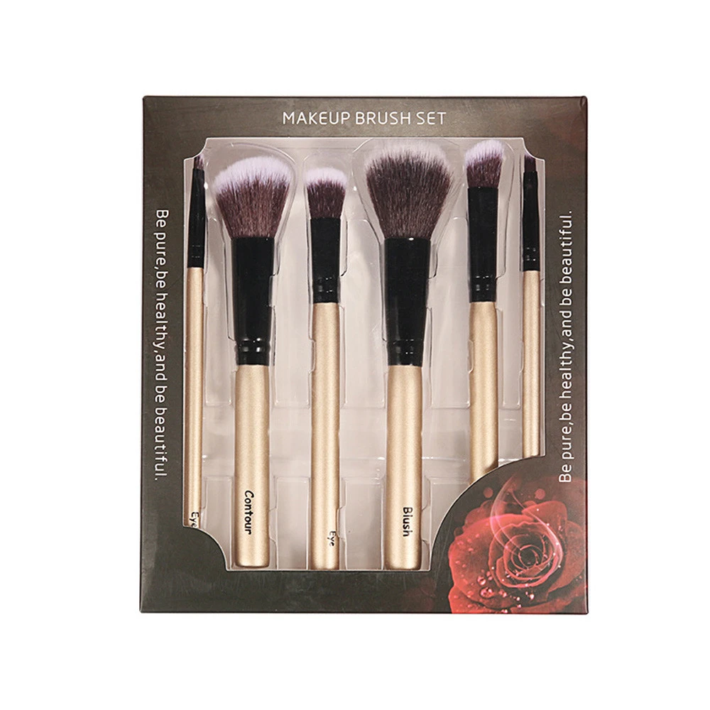 6PC Wooden Cosmetic Makeup Brush Brushes Set Foundation Powder Eyeshadow (2)