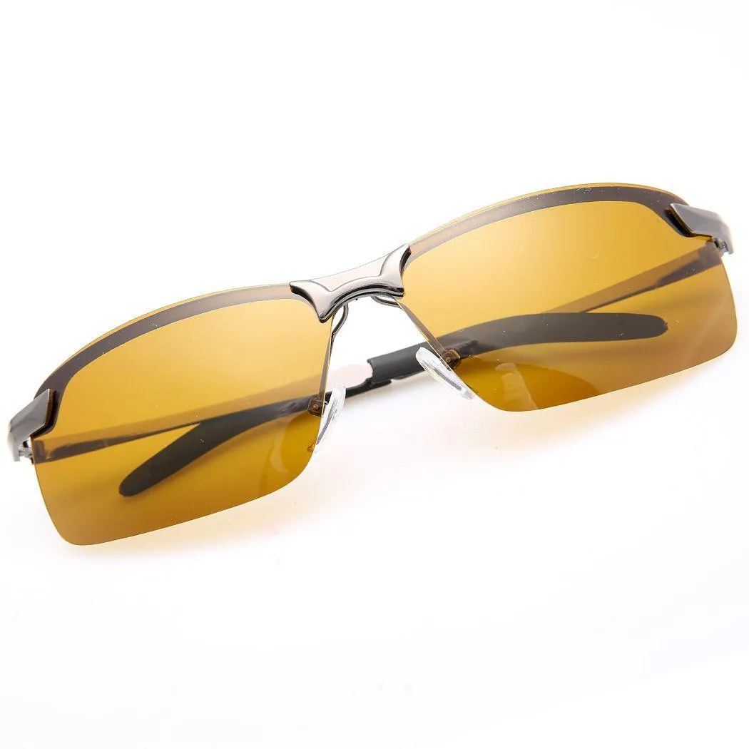 Новые модные мужские очки для вождения, антибликовые поляризаторы, солнцезащитные очки из алюминиево-магниевого сплава, очки ночного видения Uv400