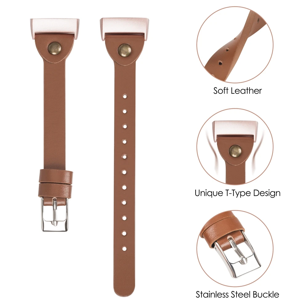 Замена Fitbit Charge 3 полосы кожаный ремешок Смарт-часы для фитнеса ремешок с Пряжка из нержавеющей стали для Fitbit Charge 3