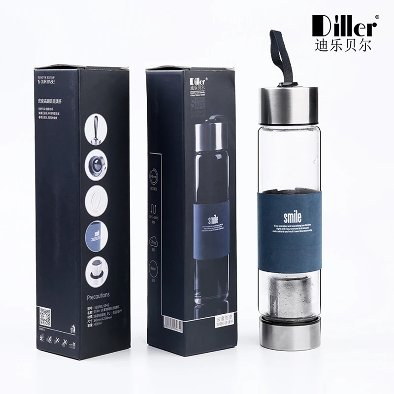 

400ML Pro Design Water Bottle Infuser Glass Bottle Bottle With Coffee And Tea Tumbler Stainless Steel Filters The Tea Filter HOT