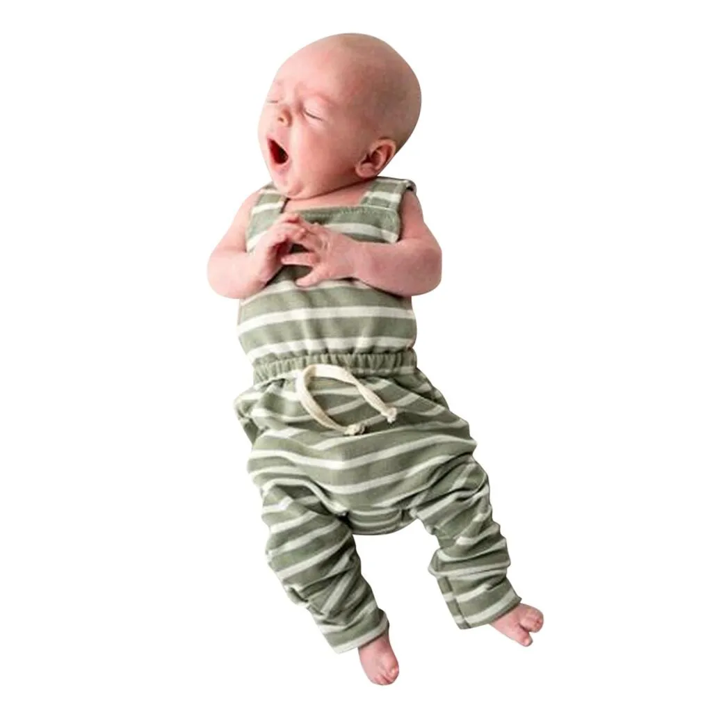 

SAGACE Cotton Infant Striped Strap Clothes Unisex Boy Baby Girl Romper Jumpsuit Outfit Sets Toddler Cute Baby Girl Clothes