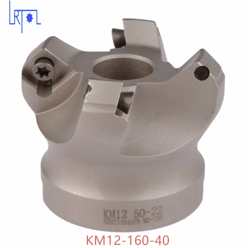 6flute KM12 160 40 45 Degree Shoulder Mill Cutter Head for SEHT1204in