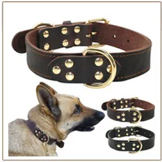 Personalized Dog ID Collar Genuine Leather Small Medium Dogs Cat Collar Custom Pet Name And Phone Number Free Engraving