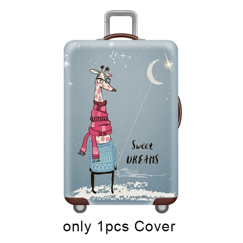Эластичный Защитный чехол для багажа с рисунком совы для путешествий, чемодан на колесиках, плотный чехол для пыли, чехол для путешествий, сумка на молнии, аксессуары - Цвет: Giraffe Cover