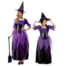 Niños Del Bebé o un adulto mujeres de Halloween Bruja Disfraz Fiesta de Disfraces Cosplay Rendimiento Ropa púrpura
