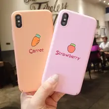 

For Apple iPhone X 6 7 8 Plus 6s Cute Fruits Patterned Lemon Strawberry Paprika Carrot Hard Colorful Case Cover