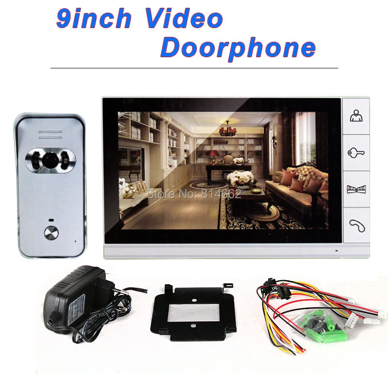 

700tvl outdoor unit 9inch monitor color video doorphone intercom system