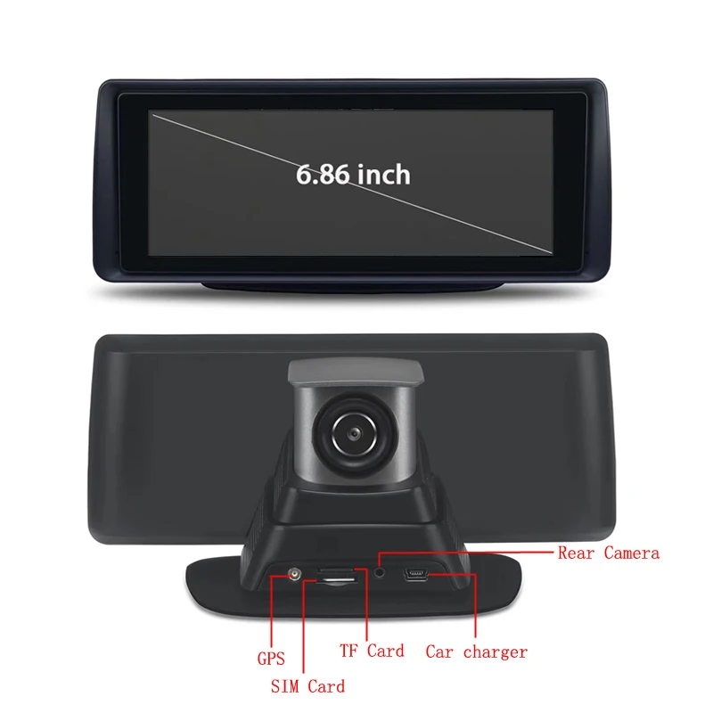 WHEXUNE 3G 6 86 дюймов Автомобильный видеорегистратор с GPS навигацией Android Full HD 1080p двумя