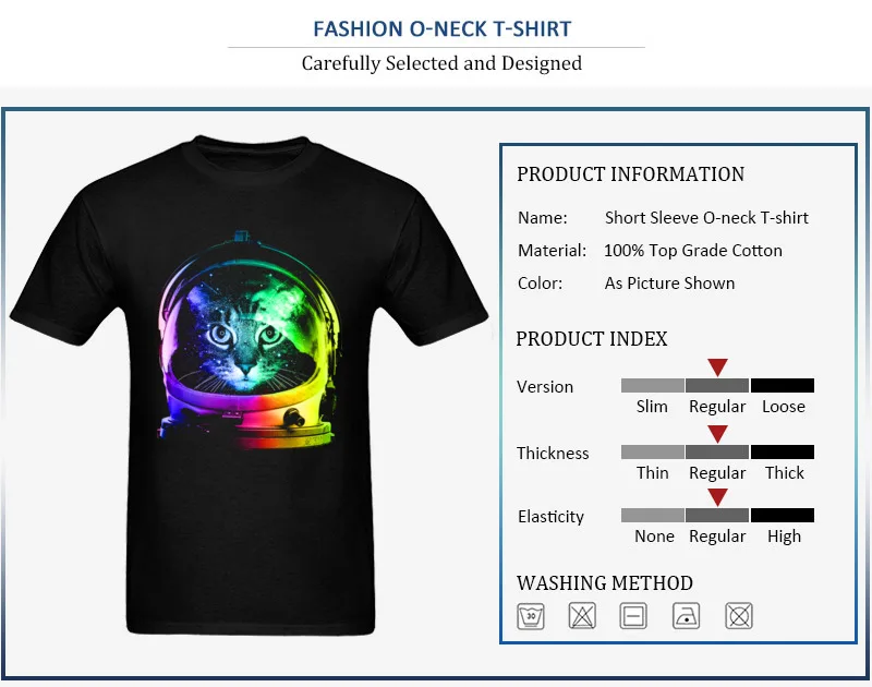 3D Printed Astronaut Cat Tops Tees for Men Funny Summer Round Neck Cotton Short Sleeve T Shirt Crazy Sweatshirts Astronaut Cat