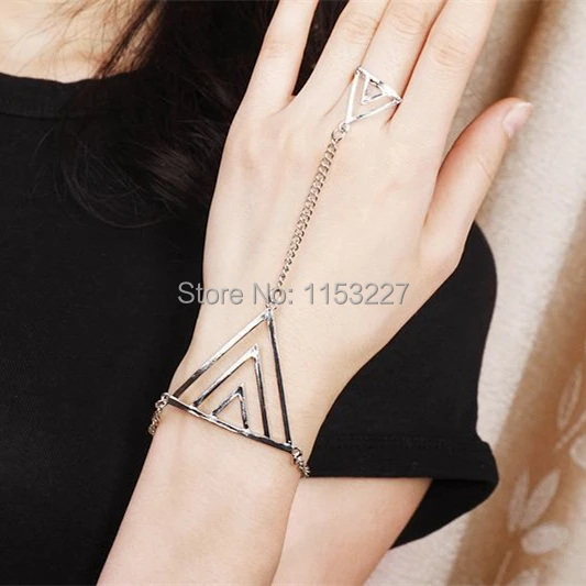 2016 Новый Модный золотой треугольник с кольцом|gold wristband|gold drapetriangle kits |