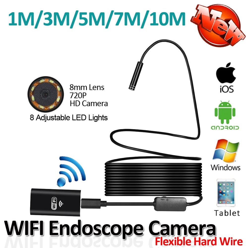 bilder für HD720P 2MP 8LED 8mm Objektiv Flexible Snake Hard Draht USB WIFI android iphone endoskop kamera 10 mt 7 mt 5 mt 3 mt 1 mt rohrleitungsinspektionen Cam bilder für HD720P 2MP 8LED 8mm Objektiv Flexible Snake Hard Draht USB WIFI android iphone endoskop kamera 10 mt 7 mt 5 mt 3 mt 1 mt rohrleitungsinspektionen Cam