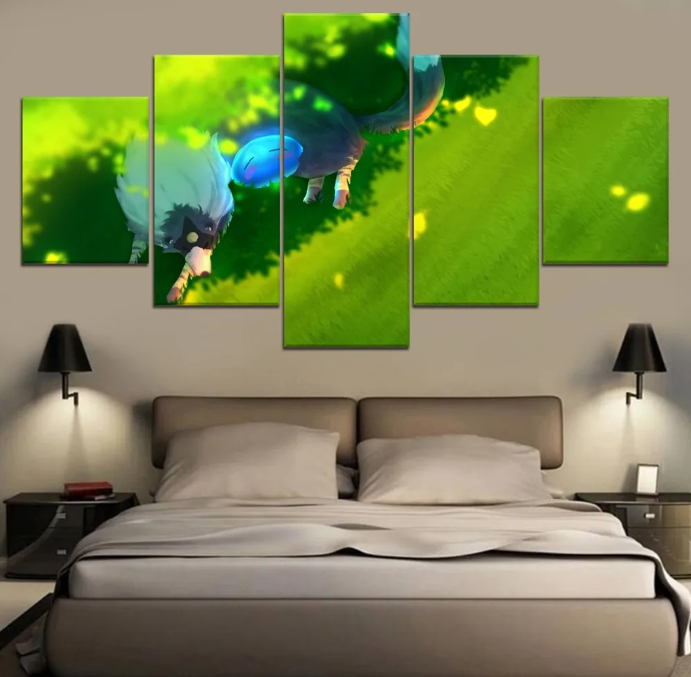 

That Time Spirit Animal Anime HD Print Decor Painting Canvas Wall Art 5 Piece Painting Canvas Home Living Room Painting