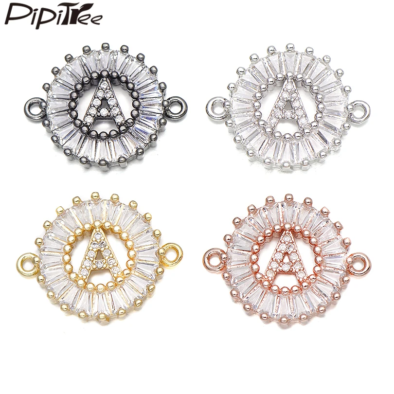

Pipitree Clear Cubic Zirconia 26 Alphabet Initial Charms fit Bracelet Necklace DIY Letter Charms Beads Jewelry Making Connector
