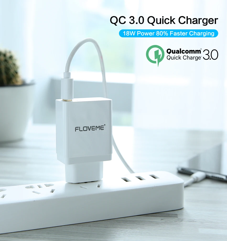 FLOVEME 18 Вт Quick Charge 3,0 USB Зарядное устройство и QC 2,0 стене телефон Зарядное устройство для iPhone samsung S8 S9 Сяо mi 8 быстро Зарядное устройство для телефона зарядное устройство зарядка для телефона