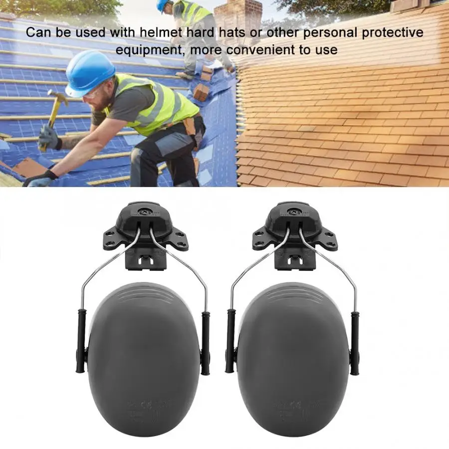 

31dB Safety Ear Muffs Hearing Protection Cap Helmet Hard Hat Mounted Earmuffs