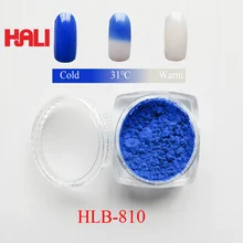 Термохромный пигмент, горячий чувствительный пигмент, товар: HLB-810, цвет: синий, температура активации: 31 по Цельсию, 1 лот = 10 грамм