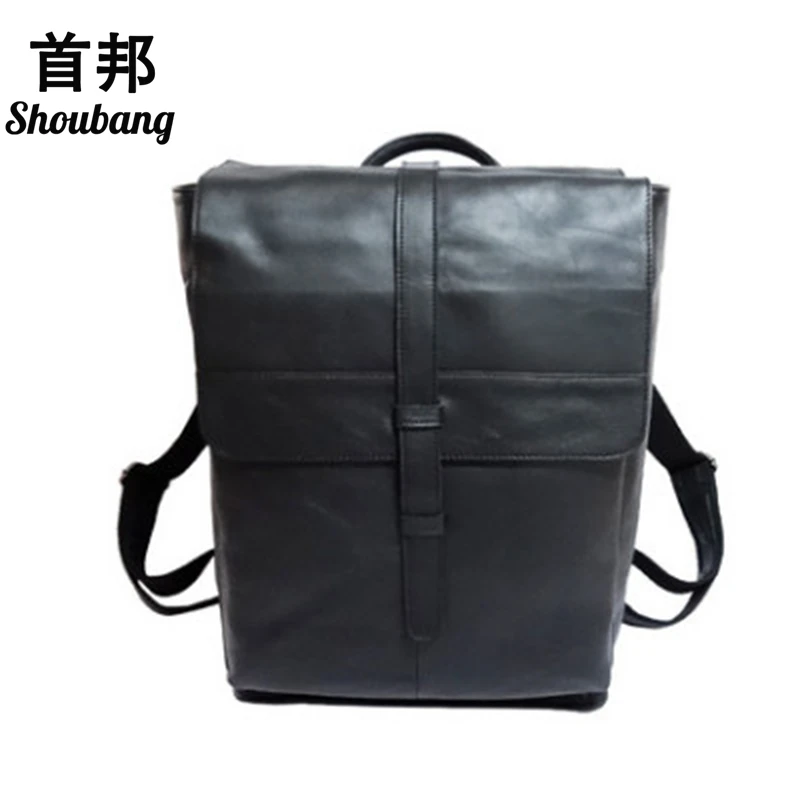 

BiPtyDam Korean Style Cow Leather Women School Bag Men Casual Oil Wax Genuine Leather Laptop Bag Male Backpack For Teenagers