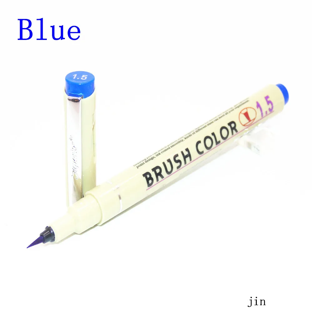 12 цветов 1,5 мм эскиз Микрон ручка Улучшенная игла ручка для рисования тонкий лайнер Pigma рисунок Манга Аниме-маркер новые художественные маркеры - Цвет: Blue