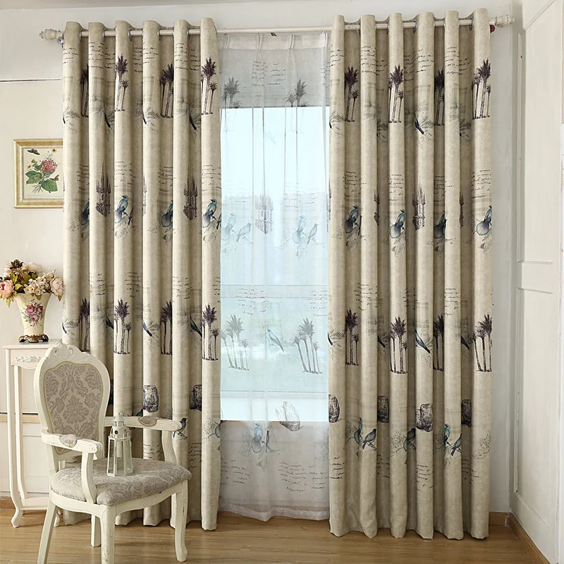 Us 699 50 Offready Made Rustic Style Curtains For Kitchen Living Room Bedroom Decorative Vintage Birds Window Curtains Drapes Home Decor In