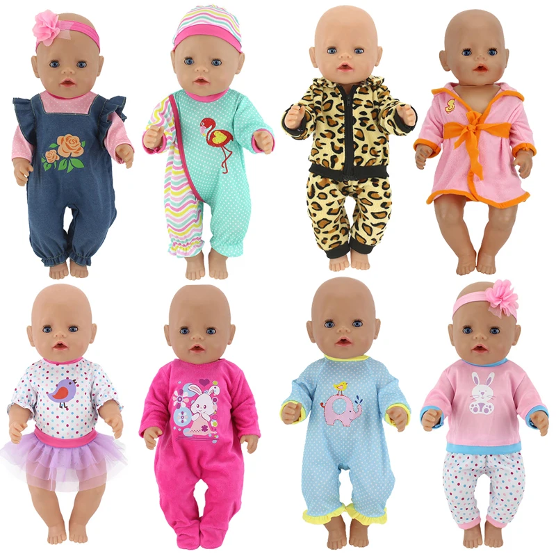Dolls Clothes set for 18 inch baby doll clothes for 18" 43cm bebe new born doll accessory baby girl toys
