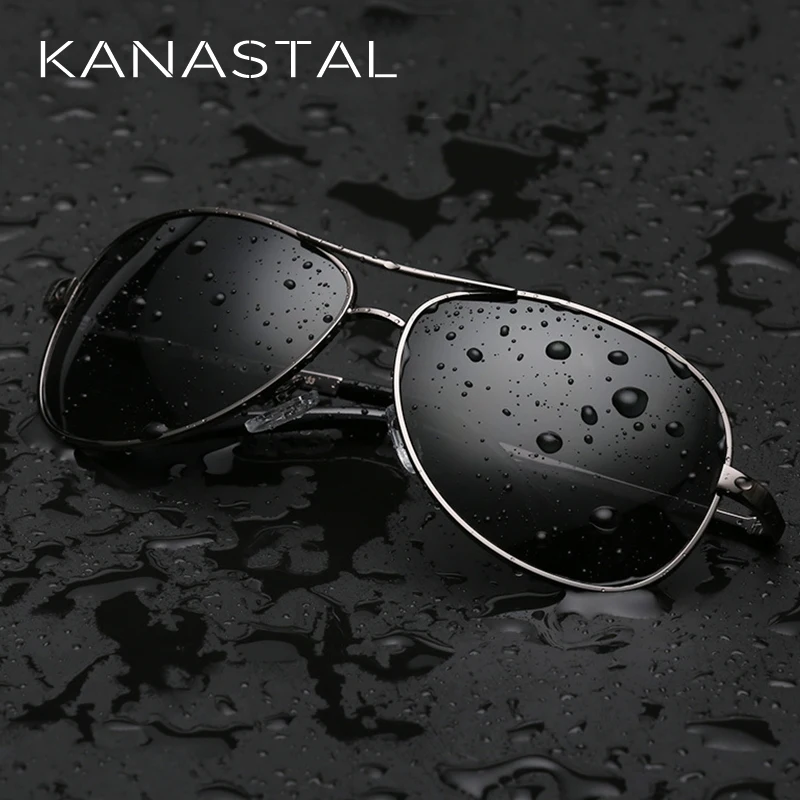 KANASTAL, классические солнцезащитные очки пилота, поляризационные, для мужчин и женщин, авиационные, брендовые, дизайнерские, для вождения, солнцезащитные очки, UV400