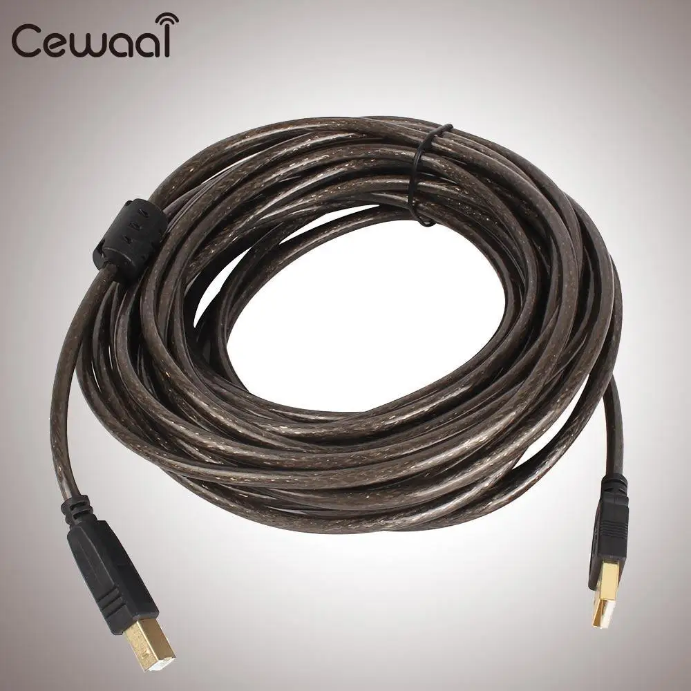CEWAAL 10 м USB 2 0 A к B штекер позолоченный Дата кабель для принтера подключение