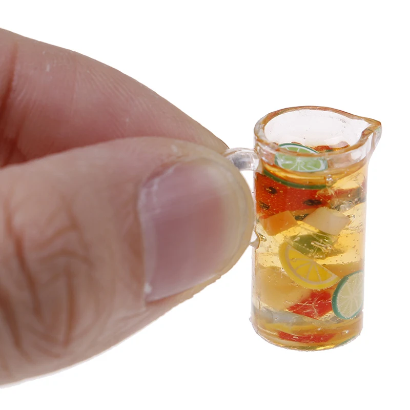 

1/12 Dollhouse Miniature Accessories Mini Resin Fruit Tea Cup Simulation Miniature Drinks Model Toy Doll Home Decoration 1Pc
