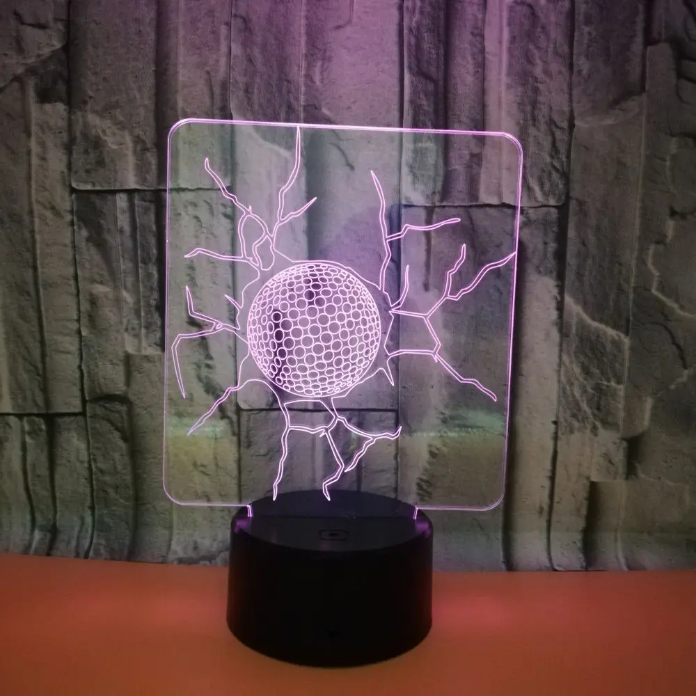 Теннисные 3d Led 7 цветов ночники атмосферные акриловые маленькие настольные лампы