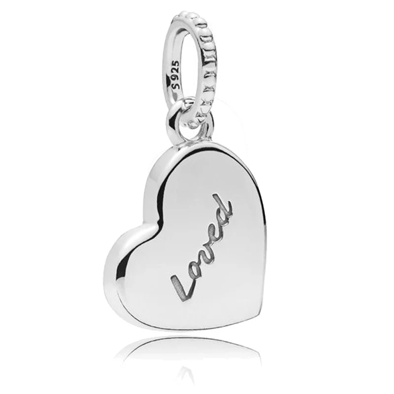 

925 Sterling Silver Beads fit Pandora Charm Silver 925 Original Bracelet Asymmetric Heart of Love Beads for Jewelry Making Women