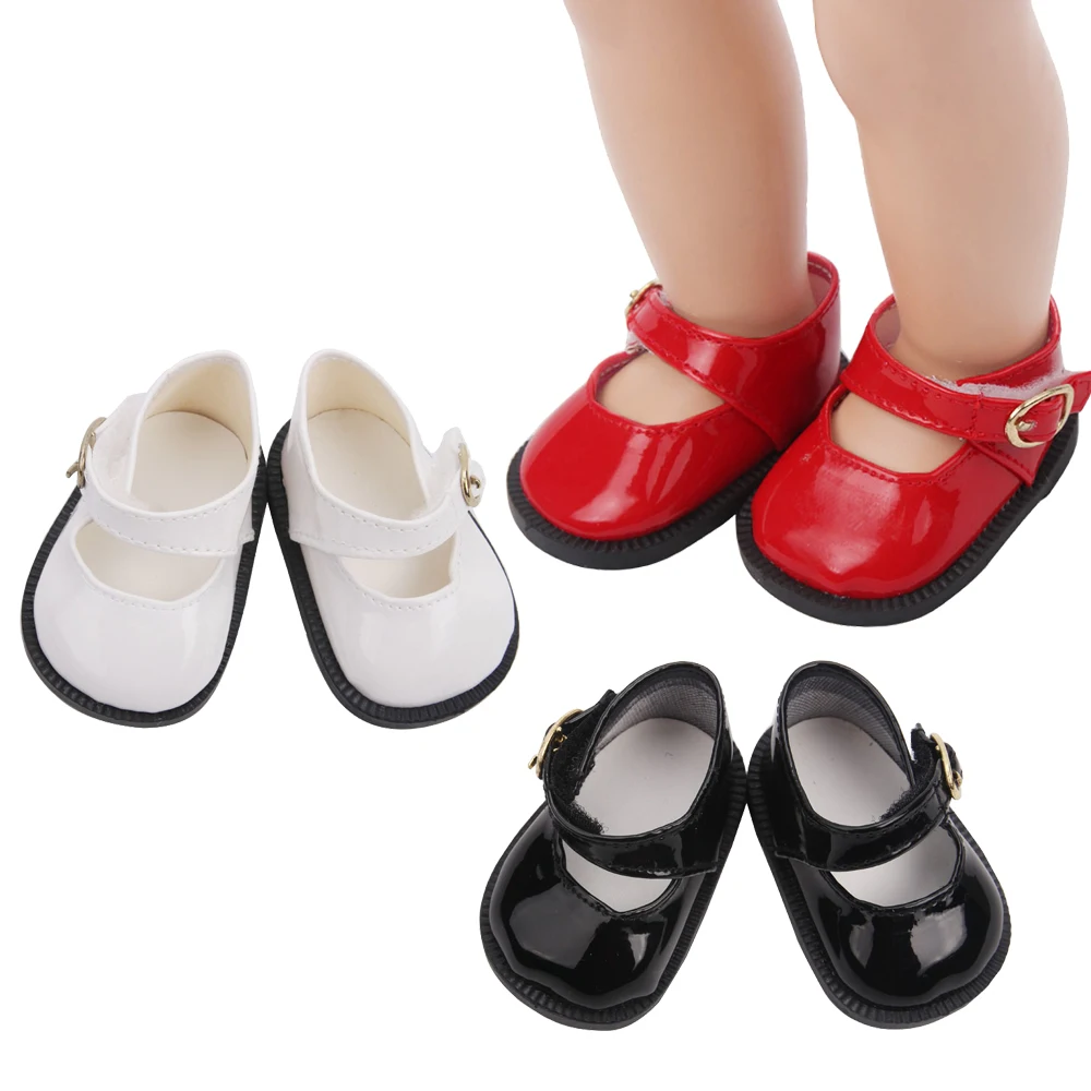 

18 inch Girls doll shoes Princess round Dress shoes American new born accessories Baby toys fit 43 cm baby s40