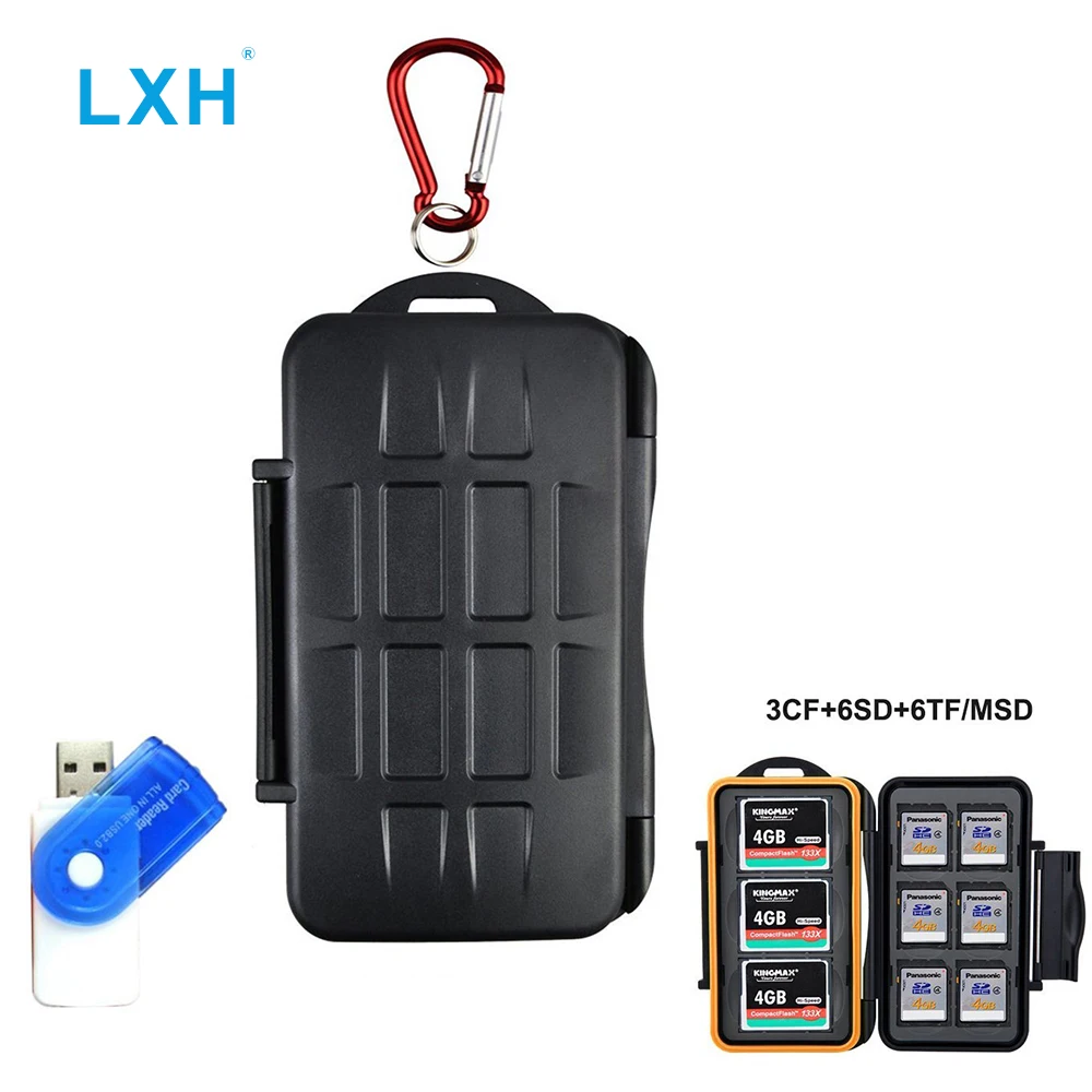 

LXH 15 Slots Anti-shock Waterproof Memory Card Storage Case Holder Resistant&Shockproof for SD/CF/Micro SD Memory card box