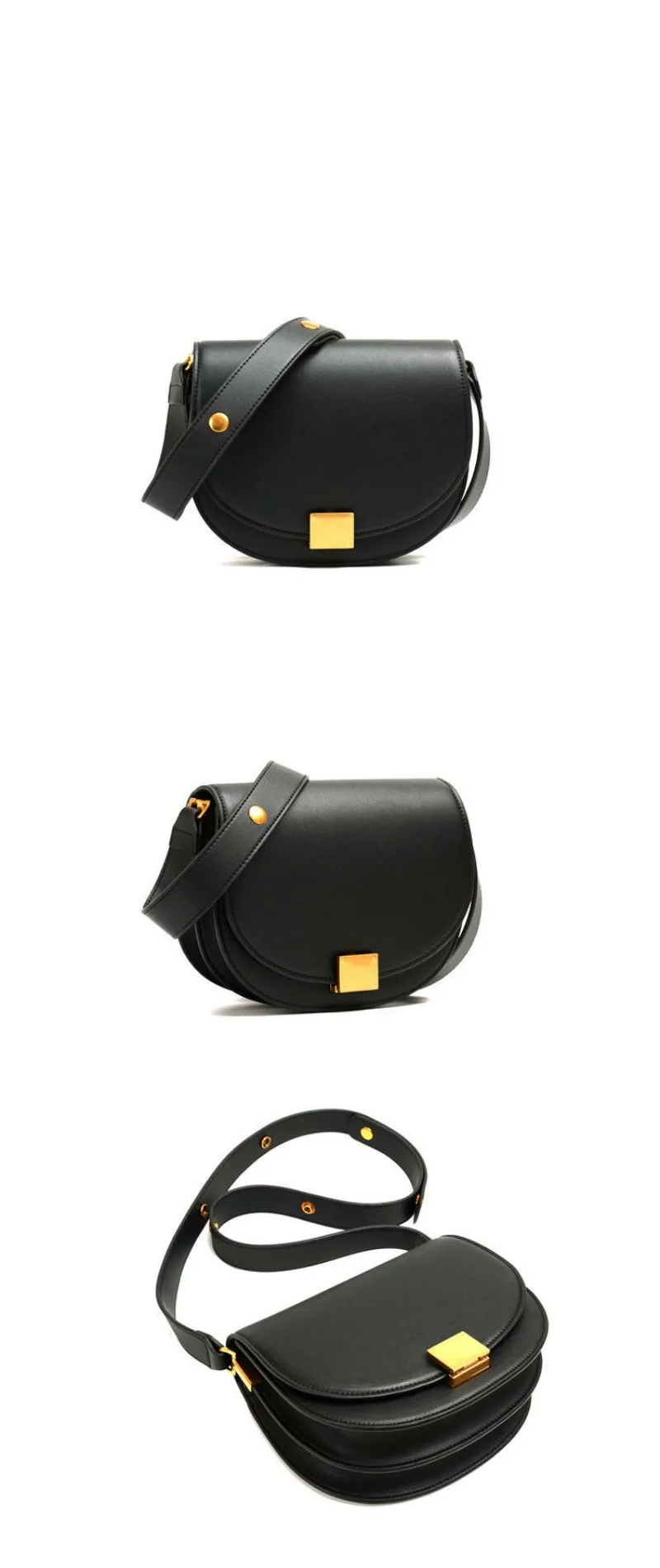 Дизайнер Ретро Half Moon Сумки Для женщин Crossbody сумка Одежда высшего качества кожа Сумка Женский седло Bolsos Mujer черный