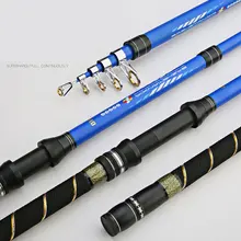 Сверхжесткие телескопические удочки сверхлегкие Потяните непрерывно высокоуглеродные морские удочки маленькие удочки для морской рыбалки золото/Bue