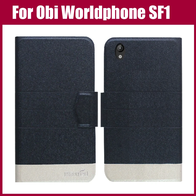 

Hot Sale! New Arrival 5 Colors Fashion Flip Ultra-thin Leather Protective Cover For Obi Worldphone SF1 Case