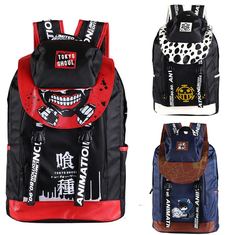 

Tokyo Ghoul Harajuku Backpack Zipper Bag Men Schoolbags Rucksack Onslaught Real Giant Of Silver Backpacks Student Comic Backpack