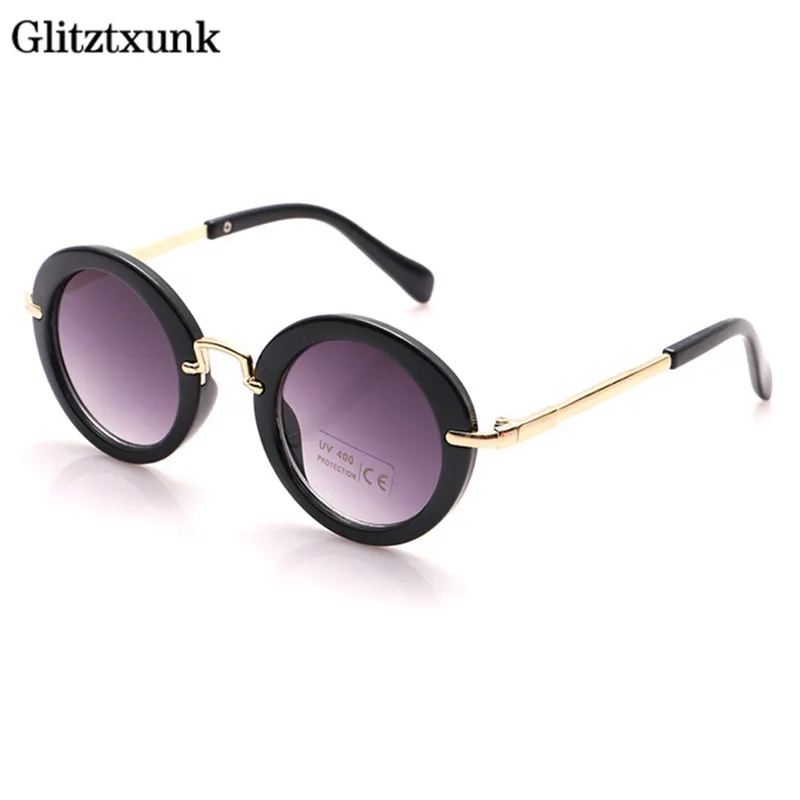 

Glitztxunk 2018 Fashion Round Sunglasses Children Brand Designer Sun glasses Vintage Kids Glasses Eyewear UV400 Baby Sunglasses